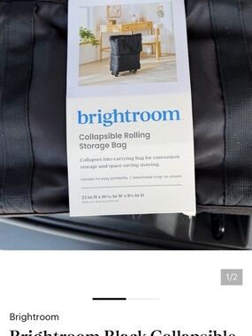 Brightroom Collapsible Rolling Storage Bag — Black